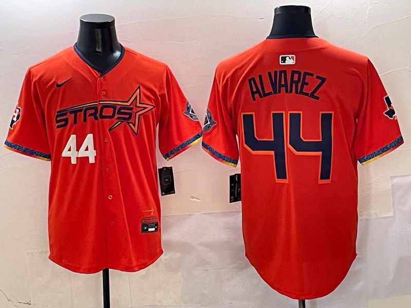 Men Houston Astros #44 Alvarez Orange Five generation Joint Name Nike 2025 MLB Jersey style 3